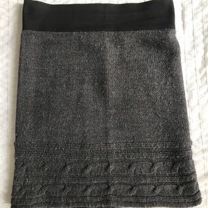 Vintage cable knit mini skirt with elastic waistband from the 90s